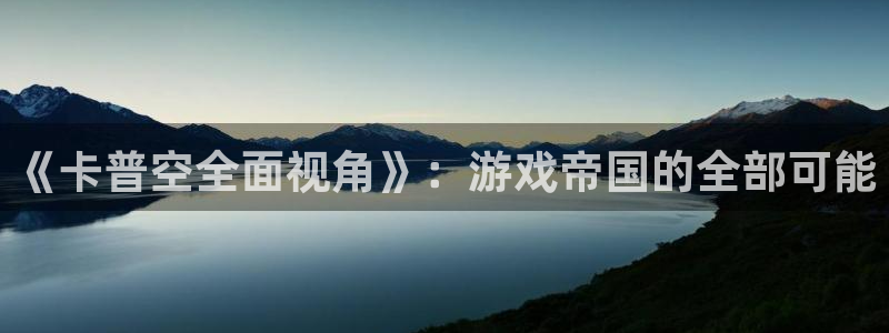 db电竞官网代理开号怎么开：《卡普空全面视角》：游戏帝国的全部可能